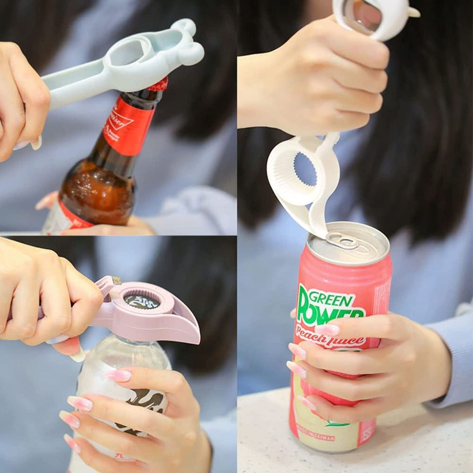 New Cute Multifunction Jar Can Beer Bottle Opener Manual Bottle Opener 4 In 1 Multifunctional Topless Can Opener Kitchen Gadget Bar Tool Accessories sariiholidaycouture