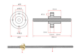 3D Printer Accessories T-shaped Trapezoid Screw sariiholidaycouture