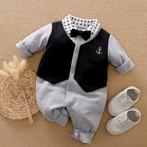 Long-sleeves Gentleman's Romper  Baby Clothes sariiholidaycouture