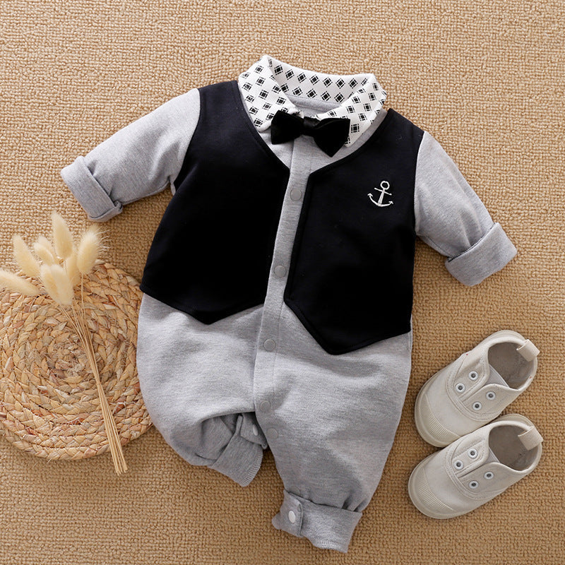 Long-sleeves Gentleman's Romper  Baby Clothes sariiholidaycouture