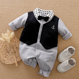 Long-sleeves Gentleman's Romper  Baby Clothes sariiholidaycouture