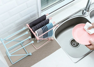 Foldable Dishcloth Shelf Kitchen Accessories Gadget Organizer sariiholidaycouture