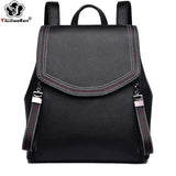 Fashion Thread Women Backpack Designer Genuine Leather Backpack Female Large Capacity Bookbag Simple Back Pack Mochila Feminina sariiholidaycouture
