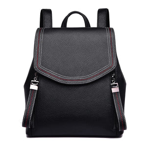 Fashion Thread Women Backpack Designer Genuine Leather Backpack Female Large Capacity Bookbag Simple Back Pack Mochila Feminina sariiholidaycouture