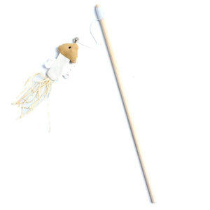Pets Cat Teaser Feather Bell Wooden Pole sariiholidaycouture