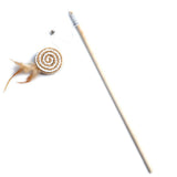 Pets Cat Teaser Feather Bell Wooden Pole sariiholidaycouture