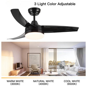 Ceiling Fan, Integrated LED Light, Matte Black, Cooling Appliances, Home Appliances, Electric Fan sariiholidaycouture