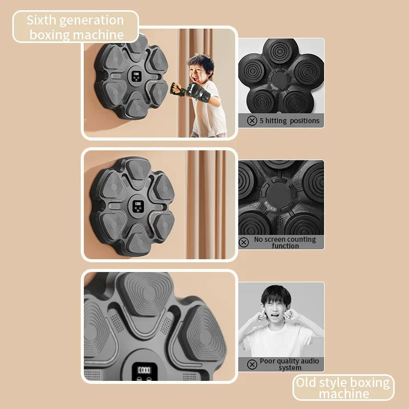 New Smart Music Boxing Machine Adult/Children Sports Fitness Boxing Trainer Home Exercise Response Training Boxing Wall Target sariiholidaycouture