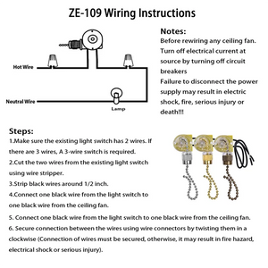 Ceiling Fan Light Switch Zing Ear ZE-109 Two-Wire Light Switch with Pull Cords for Ceiling Light Fans Lamps 2Pcs Bronze sariiholidaycouture