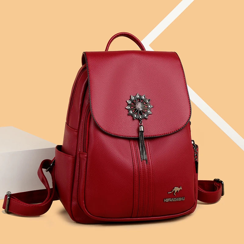Fashion Tassel Back Pack Women High Quality Designer Backpack Brand Ladies Rucksack Travel Bagpack Large Capacity School Bags sariiholidaycouture