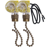 Ceiling Fan Light Switch Zing Ear ZE-109 Two-Wire Light Switch with Pull Cords for Ceiling Light Fans Lamps 2Pcs Bronze sariiholidaycouture