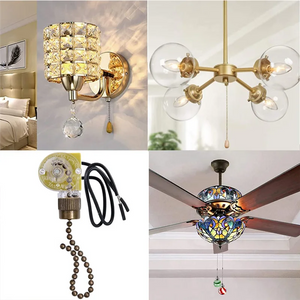 Ceiling Fan Light Switch Zing Ear ZE-109 Two-Wire Light Switch with Pull Cords for Ceiling Light Fans Lamps 2Pcs Bronze sariiholidaycouture