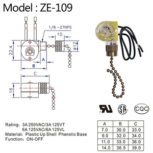 Ceiling Fan Light Switch Zing Ear ZE-109 Two-Wire Light Switch with Pull Cords for Ceiling Light Fans Lamps 2Pcs Bronze sariiholidaycouture