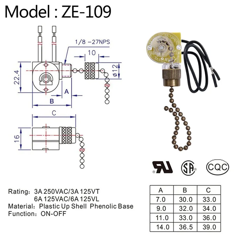 Ceiling Fan Light Switch Zing Ear ZE-109 Two-Wire Light Switch with Pull Cords for Ceiling Light Fans Lamps 2Pcs Bronze sariiholidaycouture