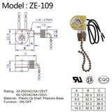 Ceiling Fan Light Switch Zing Ear ZE-109 Two-Wire Light Switch with Pull Cords for Ceiling Light Fans Lamps 2Pcs Bronze sariiholidaycouture