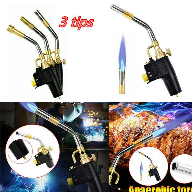 Propane Mapp Gas Blow Torch Welding Soldering Brazing Plumbers Tool 3 Tips GB sariiholidaycouture