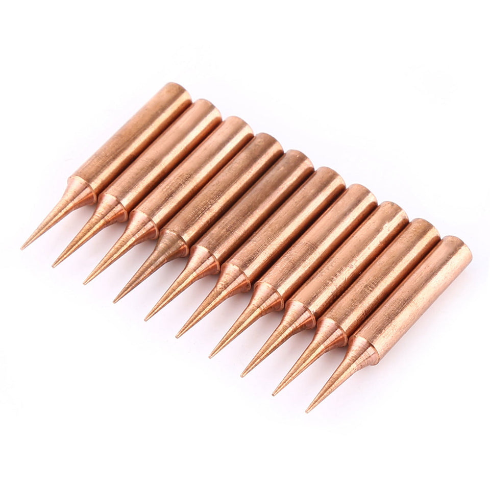10Pcs Pure Copper Low Temperature Soldering Iron Solder Tips Station Tool 900M-T-I sariiholidaycouture